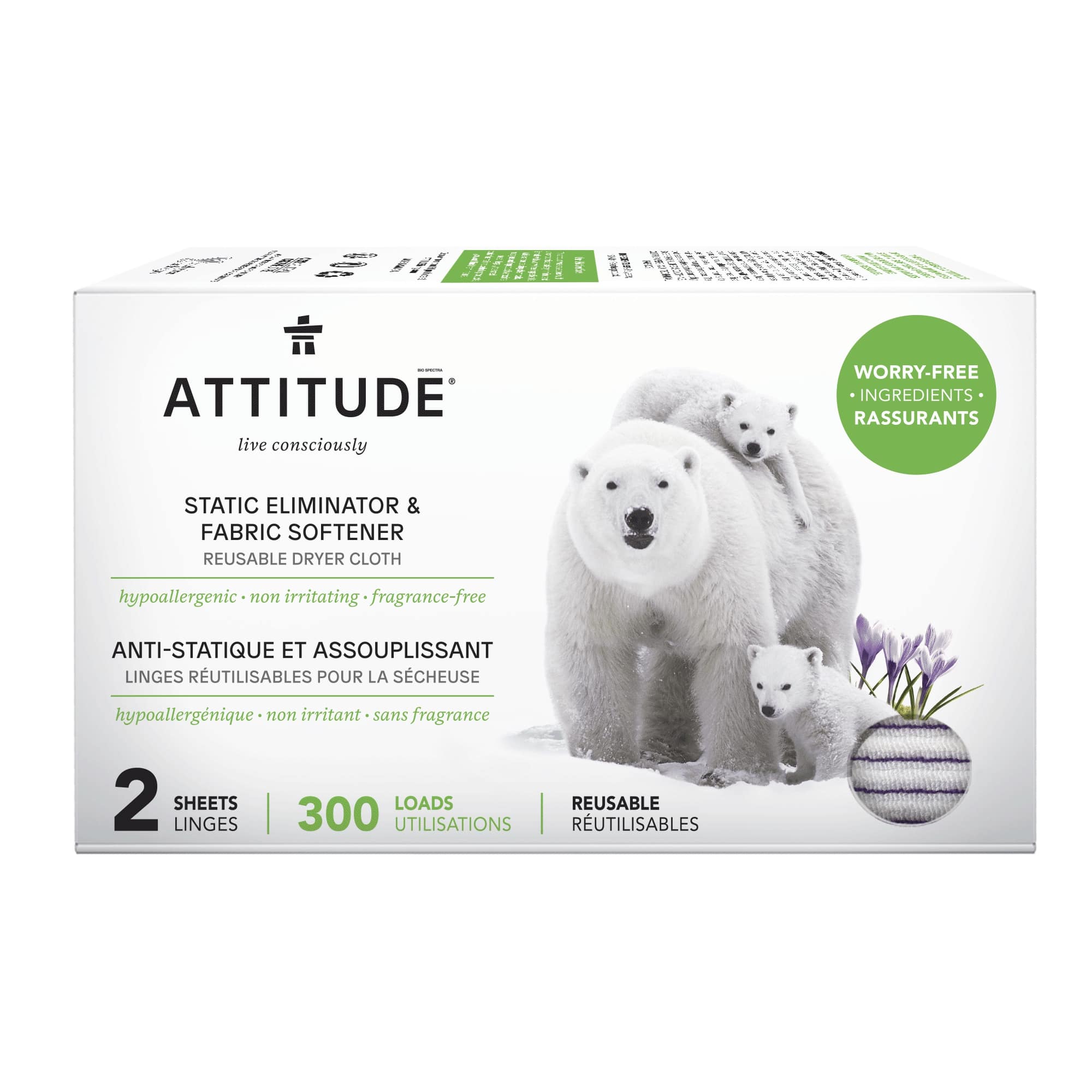 ATTITUDE Nature+ Static Eliminator & Softener Reusable Dryer Clothes 12400_en?_main?