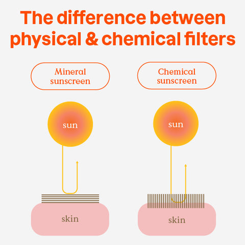 Chart showing the difference between physical and chemical filters