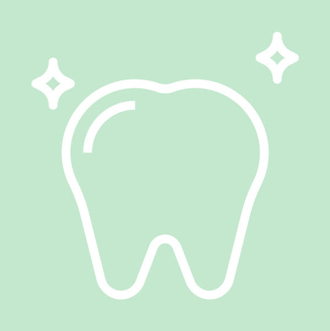 Drawing of a tooth on a green backround