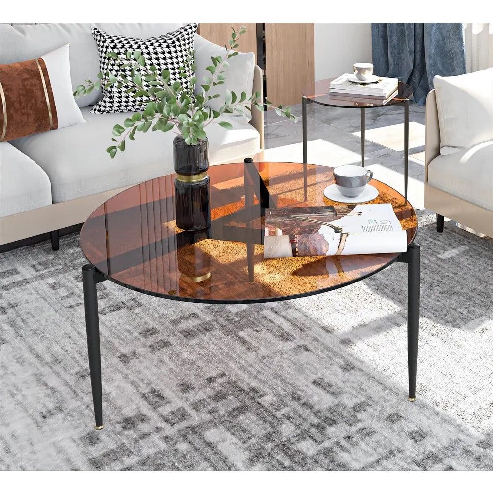 Amber Dusk Glass Coffee Table