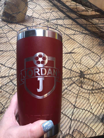 Sports Team Engraved 20oz Tumbler Brick Red 