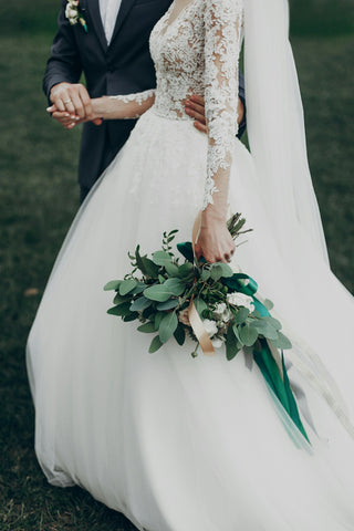 Long sleeve lace wedding dress