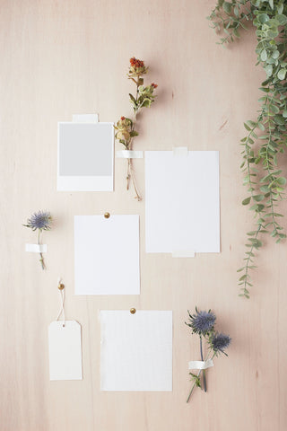 Beautiful white papers for unwritten plans to make a custom wedding dress