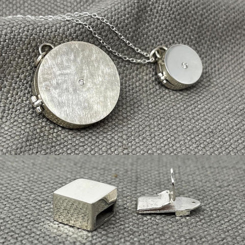 Silver lockets and silver box clasp