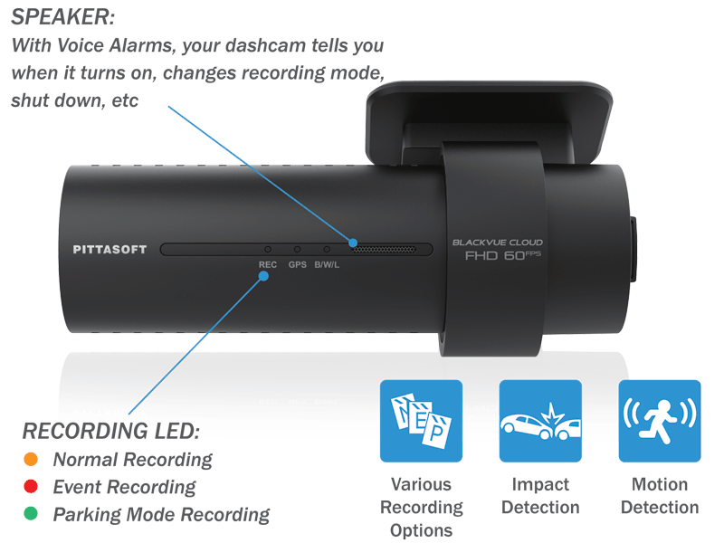 BlackVue DR750X-3CH-TRUCKPLUS-32 impact detection