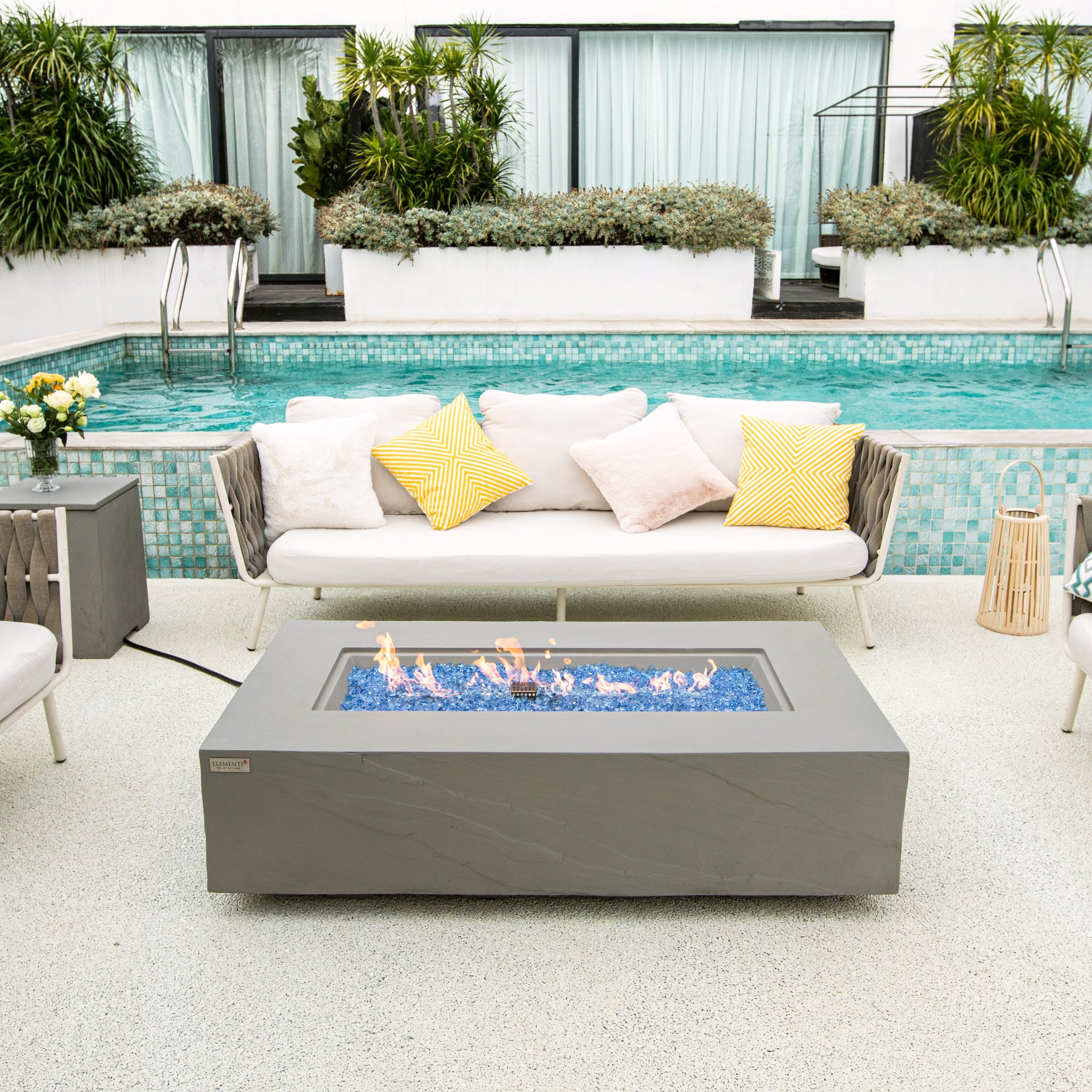 Elementi Plus Meteora Rectangle Fire Table | OFG410SG