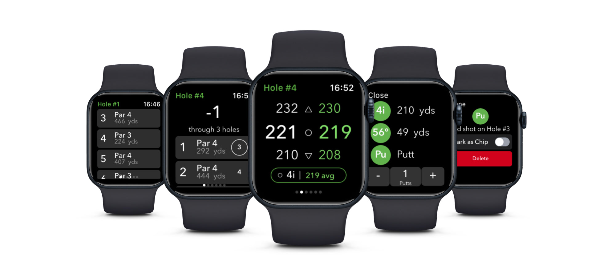 New Apple Watch Experience for Arccos - 5 Screens