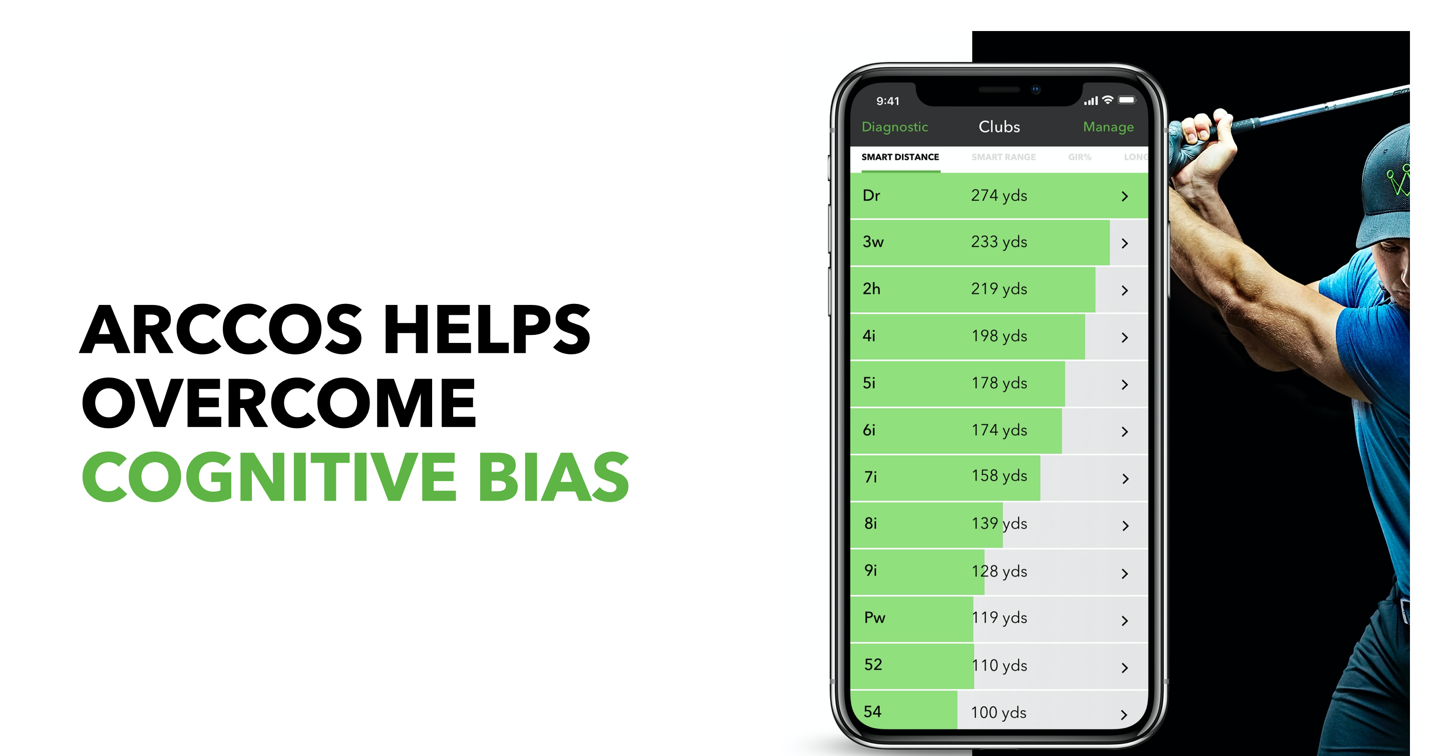 Arccos Caddie Helps To Overcome Cognitive Bias By Telling You How Far You Actually Hit Each Club