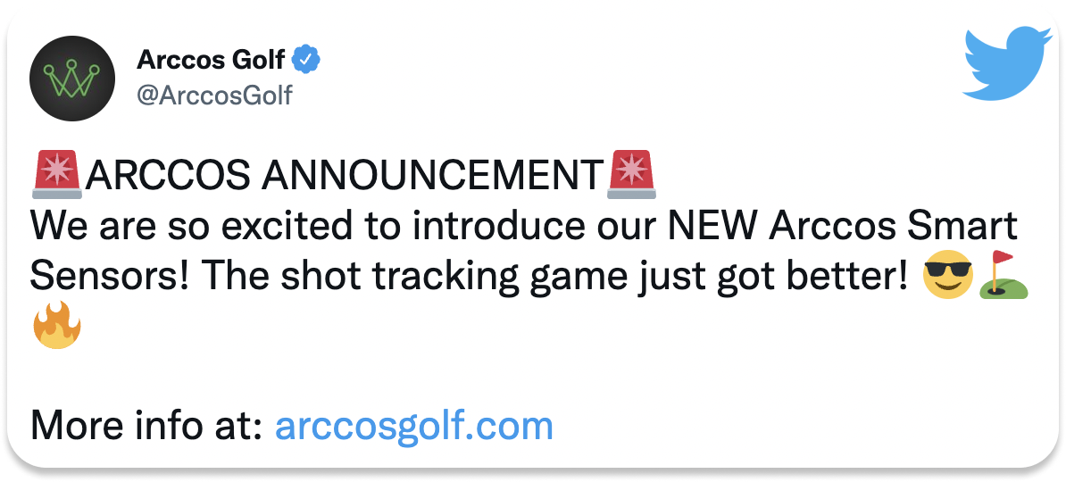 Arccos Golf Tweet