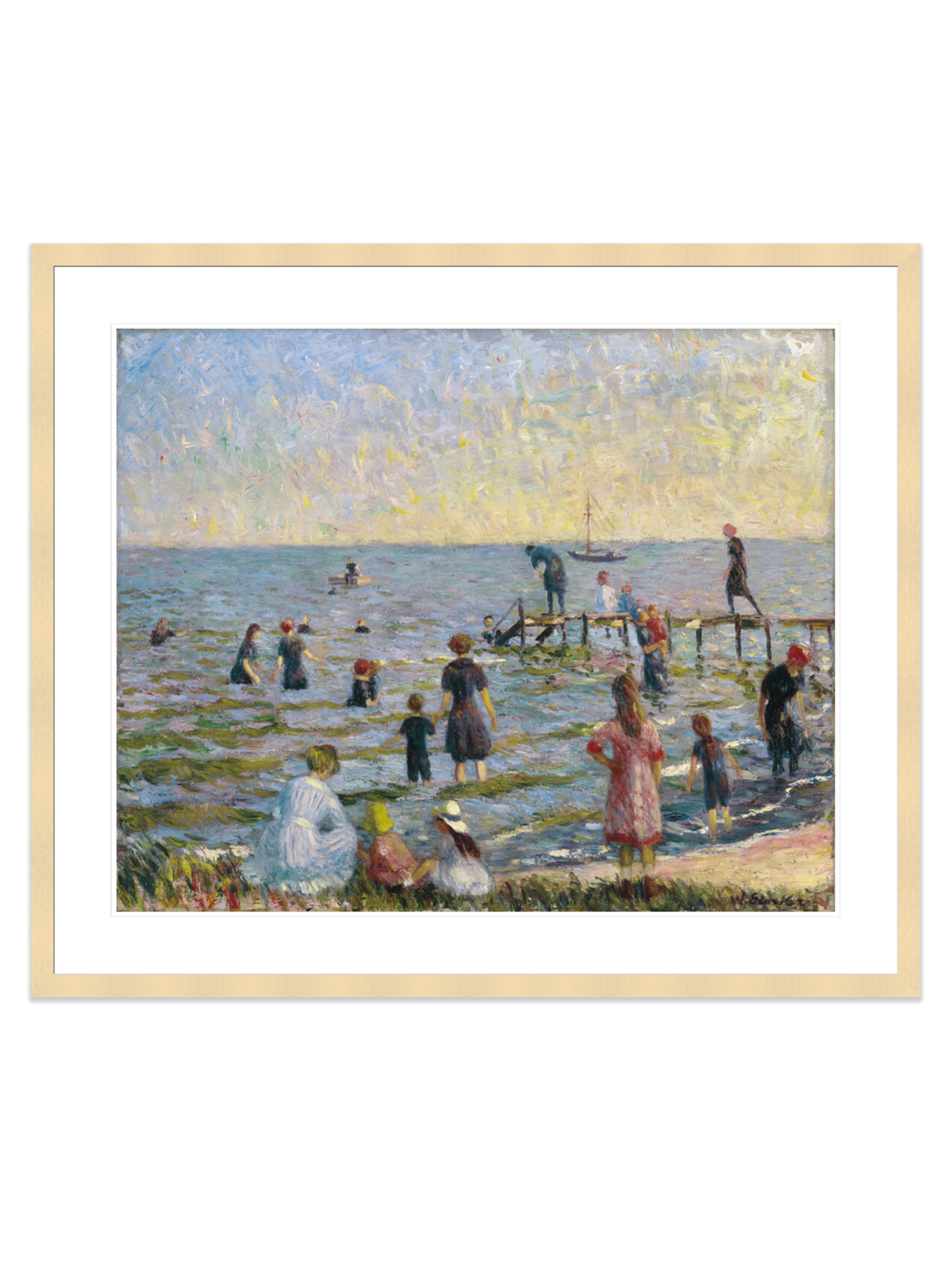 Bathing at Bellport, Long Island (Print) by William Glackens