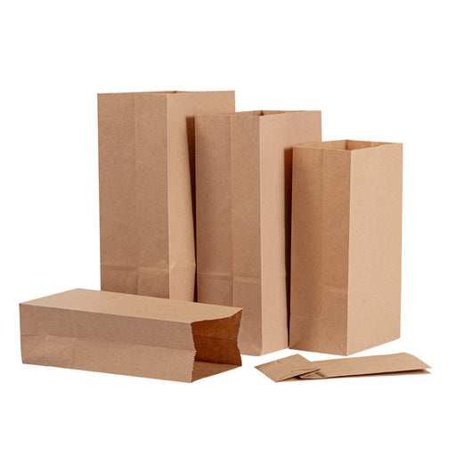 25pcs/pack Kraft Paper Bag, Brown Paper Lunch Bags -Disposable SOS