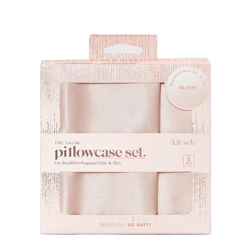 Kitsch 100% Satin Pillowcase, Vegan Silk Pillowcase, 26 width, Standard  (Blush) 
