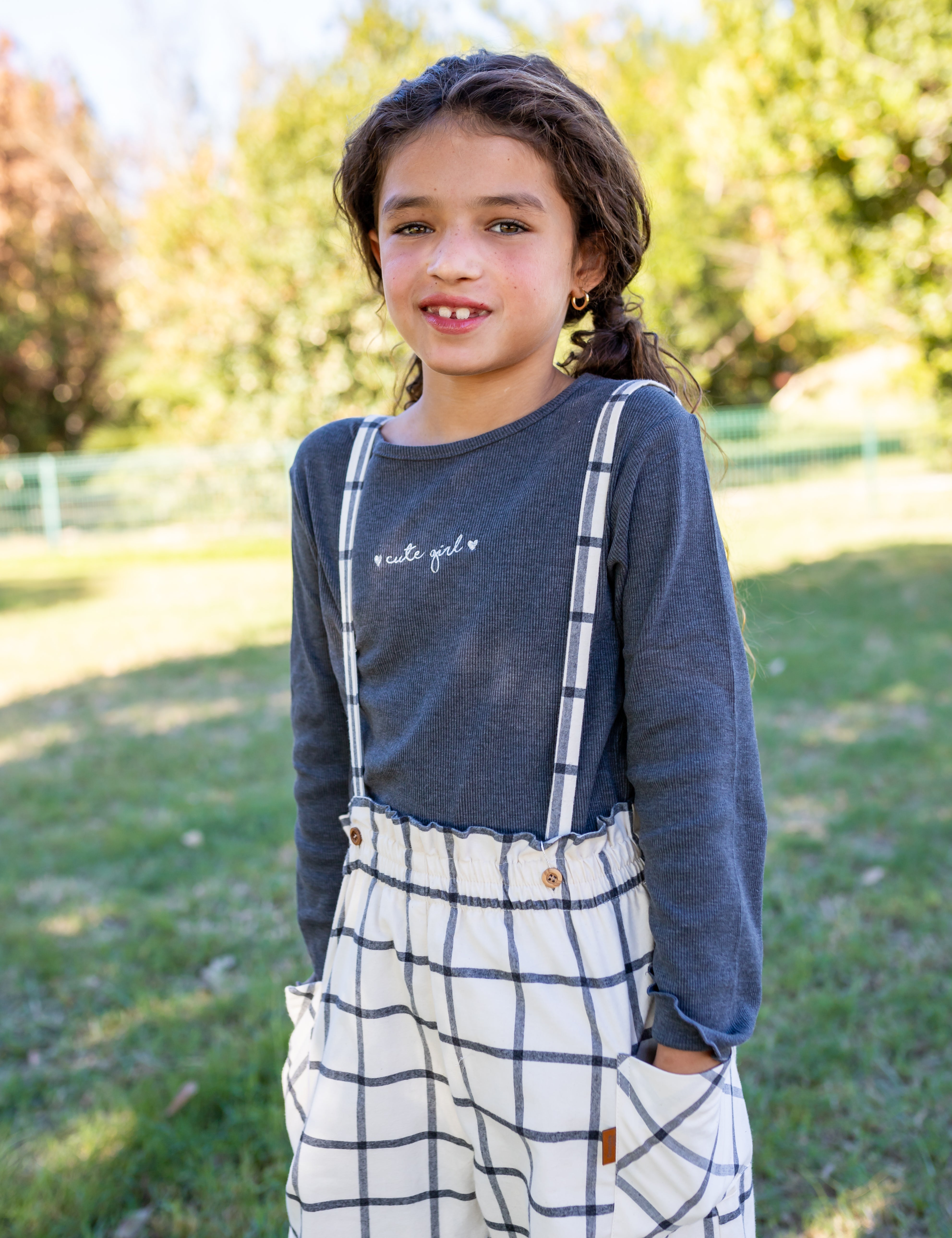 Camiseta de niña celeste cute girl – Charanga