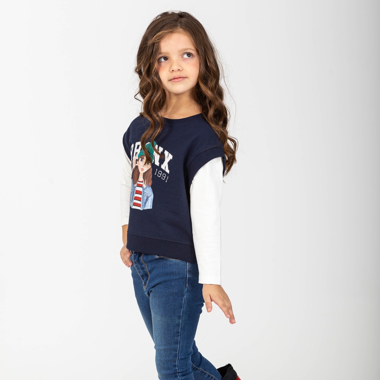 Camiseta de niña celeste cute girl – Charanga