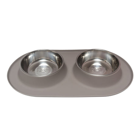 Slow Feeder Dog Bowl Grey - Anti Slip Stainless Steel – Jax & Bones