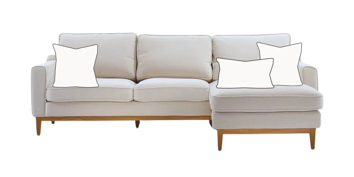 Cushion arrangement option for L-shaped sofa