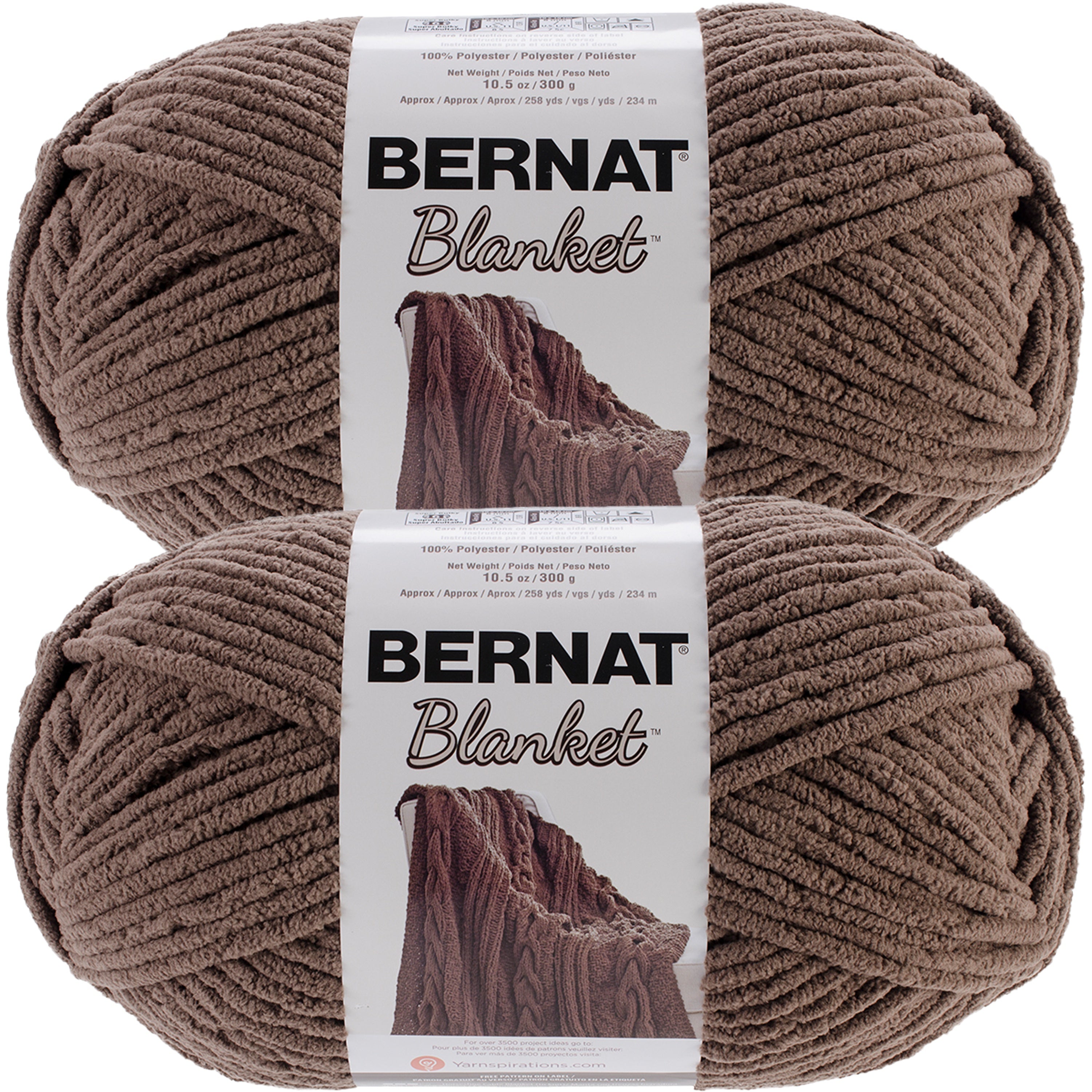 Bernat Blanket Big Ball Yarn Taupe Multipack Of 2 Knitting Warehouse