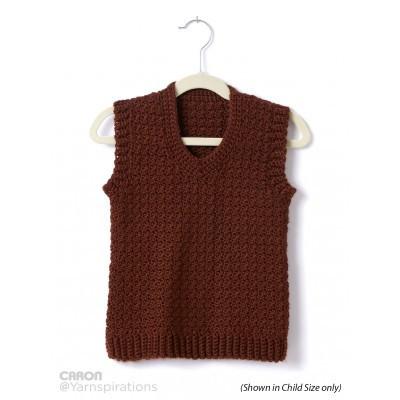 Caron Simply Soft Adult Crochet V Neck Vest Knitting Warehouse