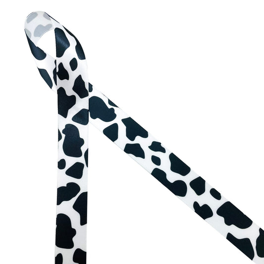 5 Yards Cow Printed Grosgrain Ribbon Set Black And White Cow - Temu