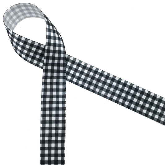 Black and White Checkered Gingham Ribbon