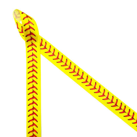 Baseball Stitch Pattern Wired Ribbon, 2-1/2-Inch, 10-Yard