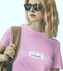 Taylor Swift 1989 has her version, now your own 1989 version t-shirt. Woman wearing a My Version 1989 ish t-shirt.