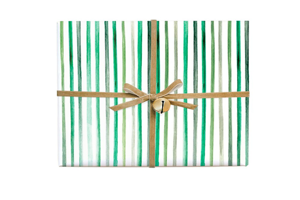 Gift Wrap Sheet - Green Stripes