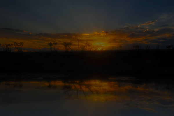 Reservoir At Sunset Canvas Print