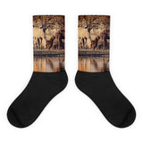Autumn Reflection - Black foot socks