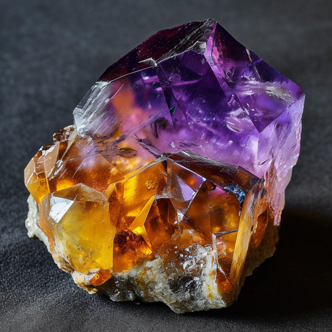 Stunning Ametrine showing a unique blend of amethyst and citrine hues, exemplifying nature's artistry.