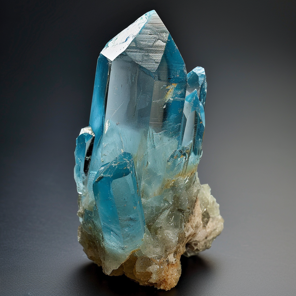 Classic Blue Aquamarine crystal, showcasing its transparent and serene blue color, perfect for high-quality jewelry.