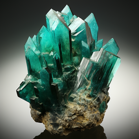 Vibrant Grandidierite gemstone with a striking blue-green tint and a translucent, glassy appearance, highlighting its rare and enigmatic beauty.
