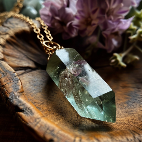 Elegant Green Amethyst, also known as Prasiolite, with its soft green color offering a tranquil beauty.