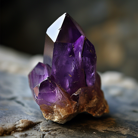 Exquisite Vera Cruz Amethyst crystal from Mexico, showcasing its unique clarity and pointed formation.