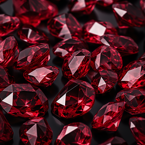 An exquisite red diamond, radiating a deep crimson color with brilliant sparkle, epitomizing its unparalleled rarity and luxury.