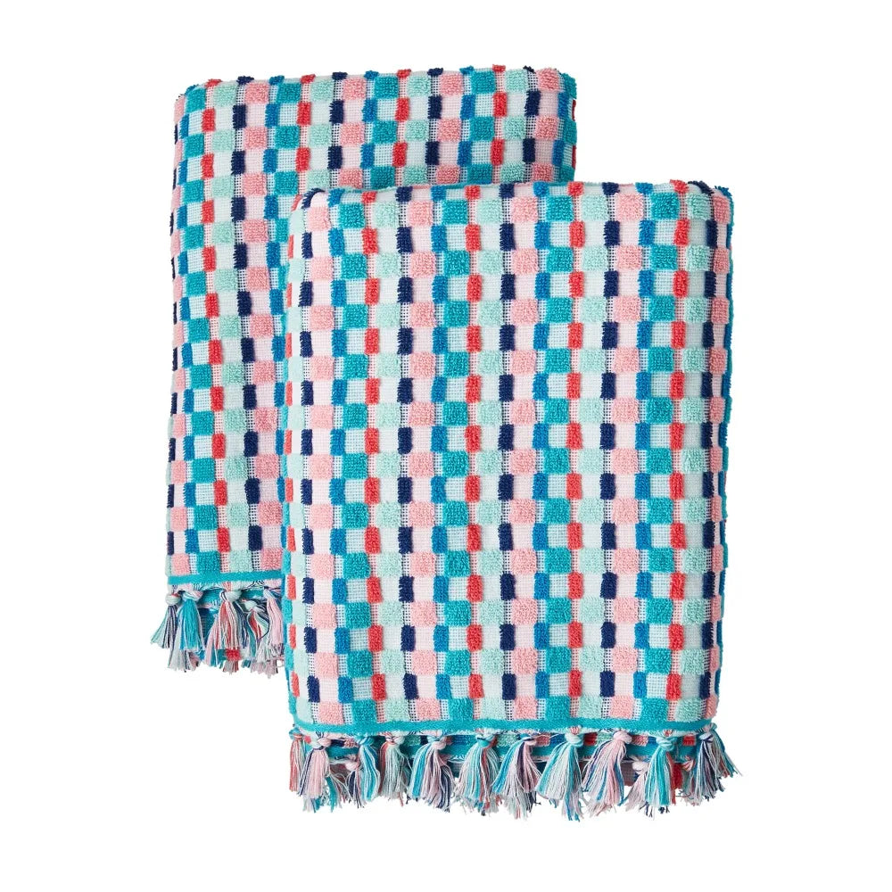Dotted 2-Pack Cotton Bath Towel Set for Bathroom