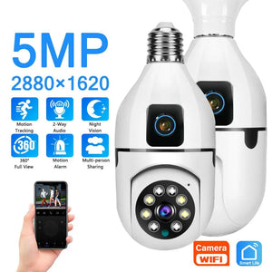 5MP 4K WIFI IP Camera Dual Lens PTZ Surveillance Camera Outdoor - Aymaks Xpress