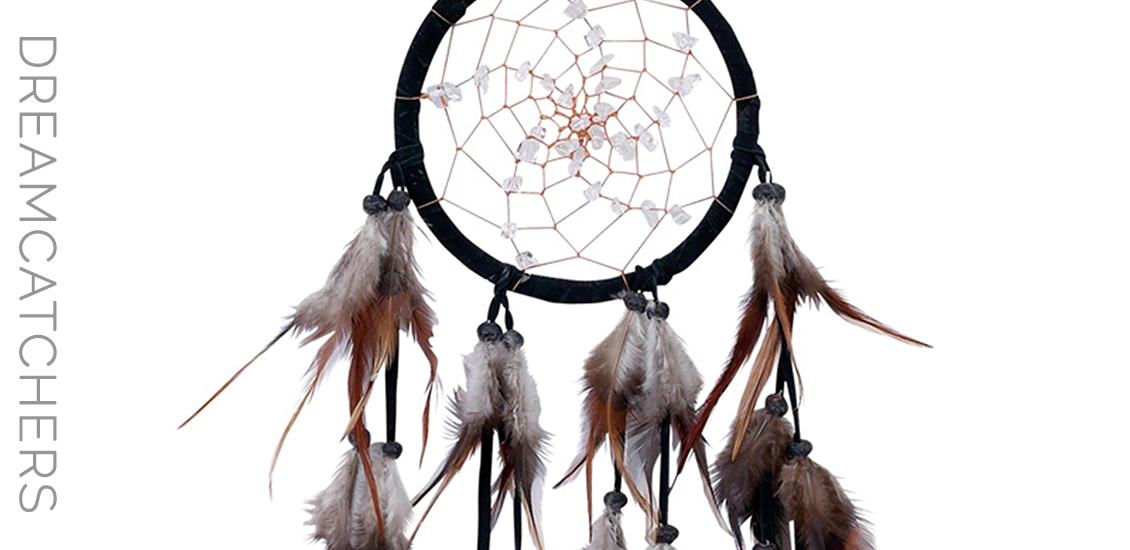 Handcrafted Spiral Dreamcatcher With Quartz Crystals 