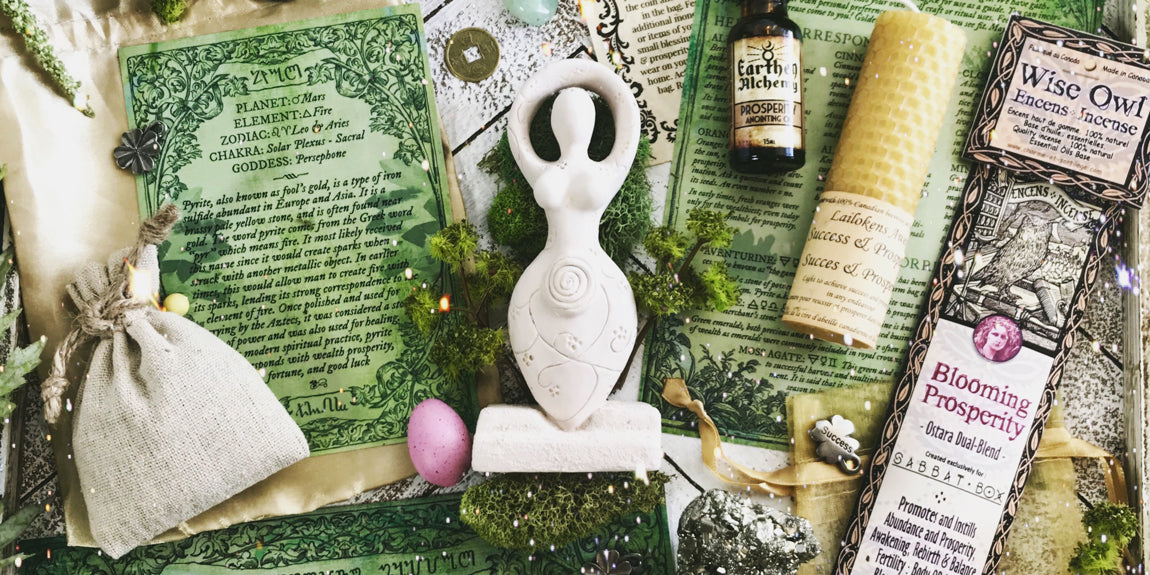 2019 Ostara Sabbat Box - Blooming Prosperity - Prosperity Magick Witch Subscription Box Wiccan Subscription Box Pagan Subscription Box