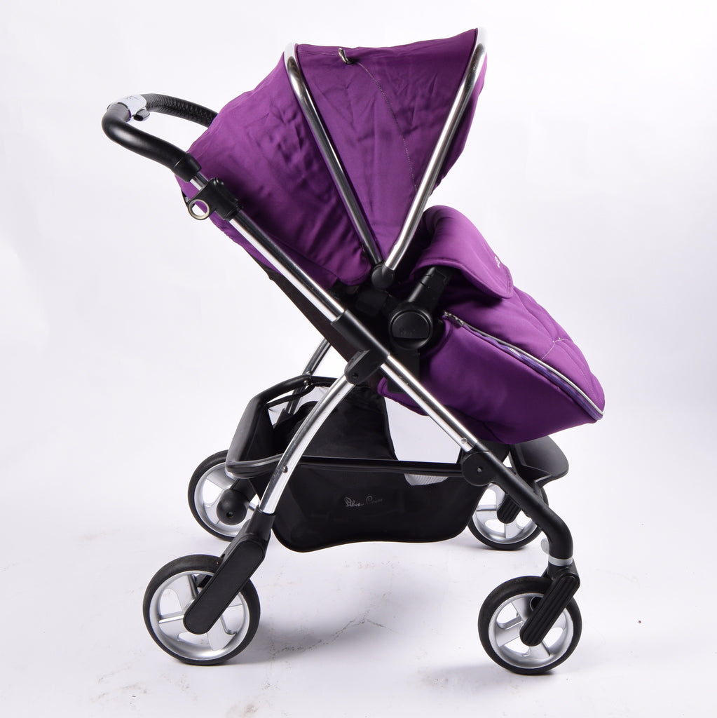 purple silver cross pram