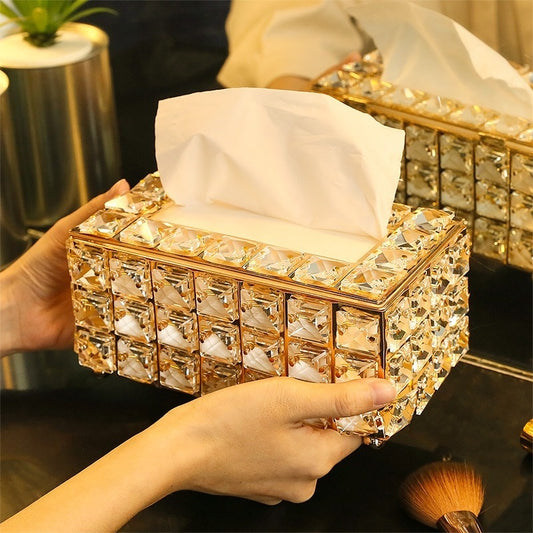 Luxury Golden Tissue Boxes Storage Napkin Holder Kitchen Tissue