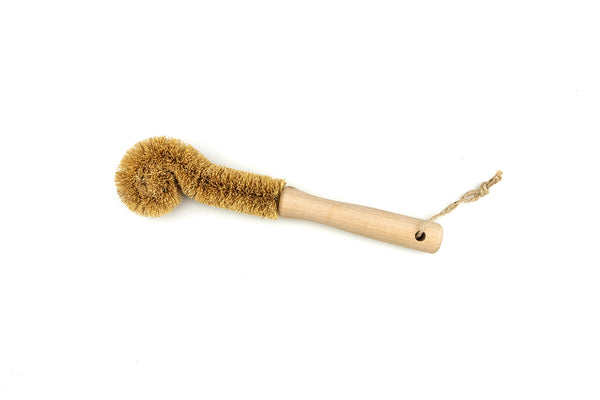 Tawashi-style Scrub Brush, Traditional 4-Inch Natural Coir Bristle