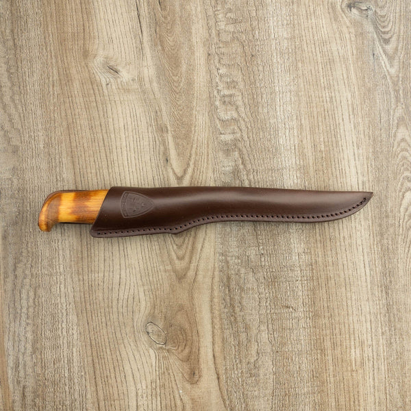 Kitchen Knife Man-Made Deer Scale Fillet Knife with Leather Sheath - China  Fillet Knife, Hunting Knife