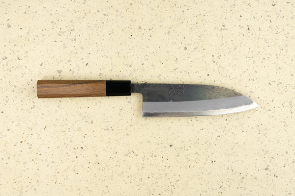 Handmade Japanese chef's knife made in Japan/Santoku All-purpose Japanese  kitchen knife 165mm (6.5 inch) / Blue steel No.2 / Park tree & buffalo