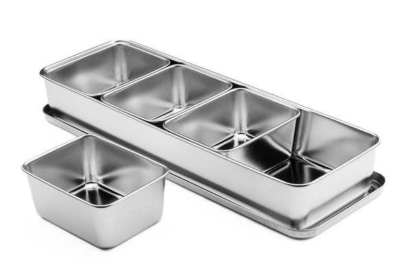 vendor-unknown Stainless Steel Yakumi Pan Container with 2 Compartments