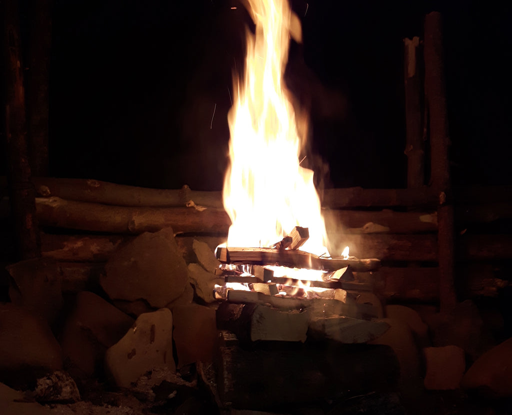 A well lit fire