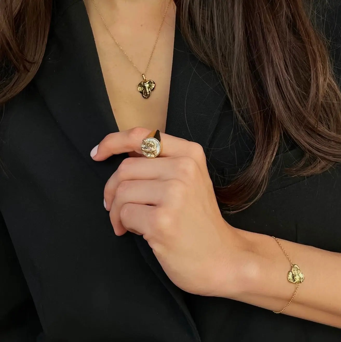 model with elephant collection