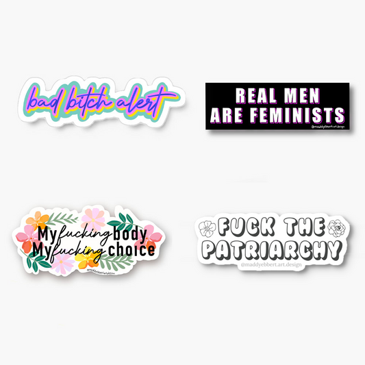 BulbaCraft 100Pcs Funny Girly Stickers for Women, Laptop Stickers for Women  - Feminist Stickers, Feminist Gifts, Gifts for Feminists - Funny Birthday