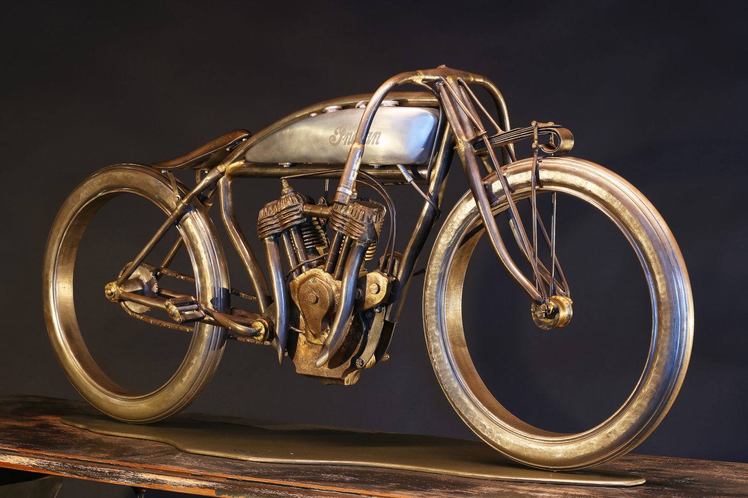 INDIAN BOARD TRACK MOTORCYCLE SCULPTURES
