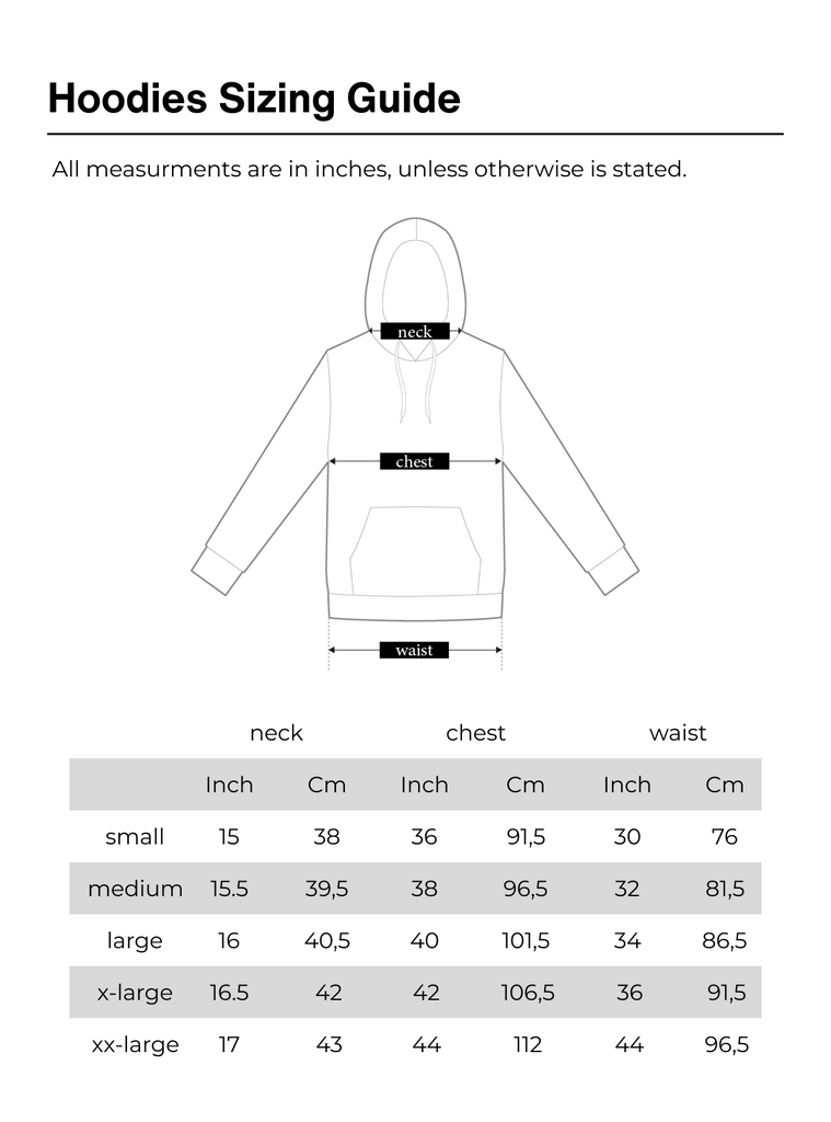 hoodie-size-chart